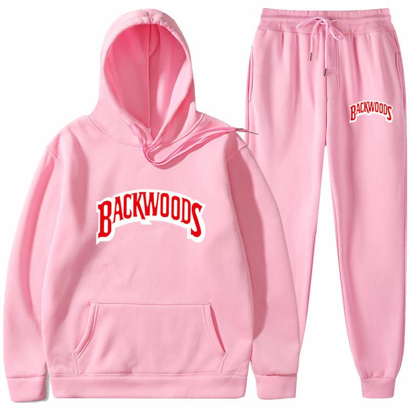 Tide brand sweater set BACKWOODS printed men's and women's fleece hoodie two-piece set