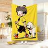Cartoon Style Pets Warm Companionship Throw Lightweight 240G Flannel Blanket Soft Skin-Friendly For Summer Cooling