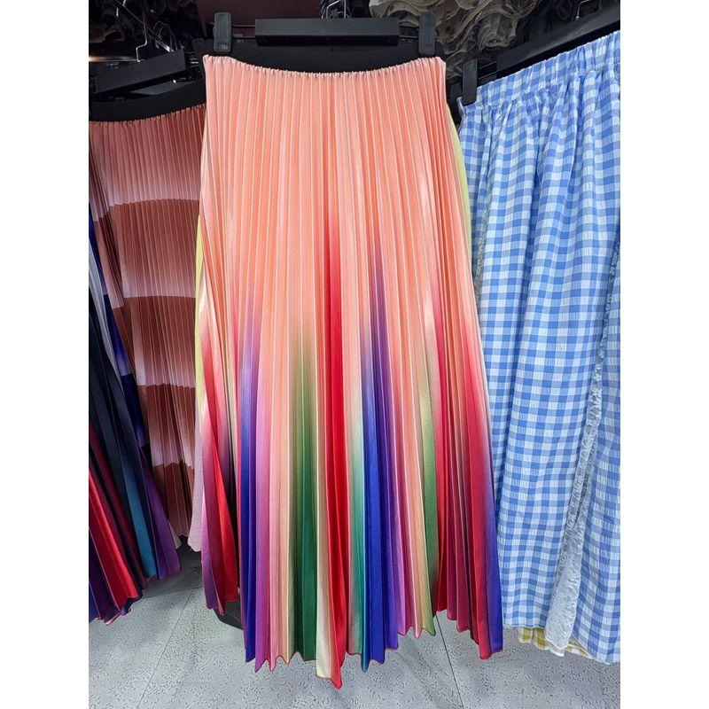 Solid Color Elastic Waist Bag Hip Skirt Pure Color Elastic Waist