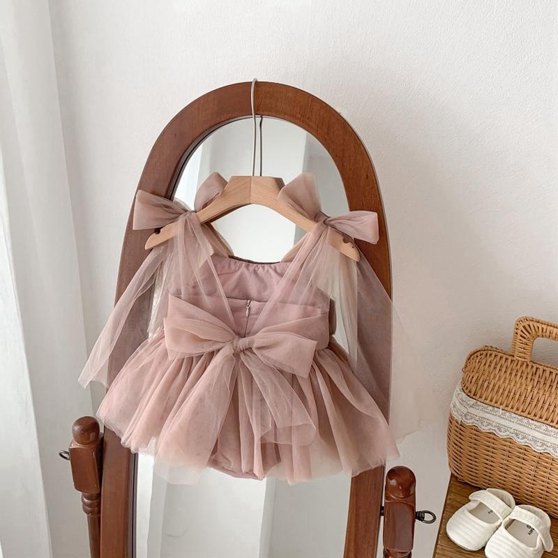 

Toddler Baby Girls Bow Mesh Dress Baby Photography Decorative Dress 90