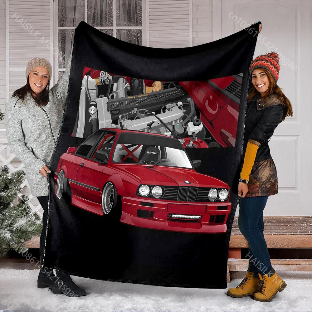 Classic Car Printed Blanket E30 Warm Soft and Comfortable Home Travel Blanket for Office Sofa Travel Camping RV Holiday Gifts