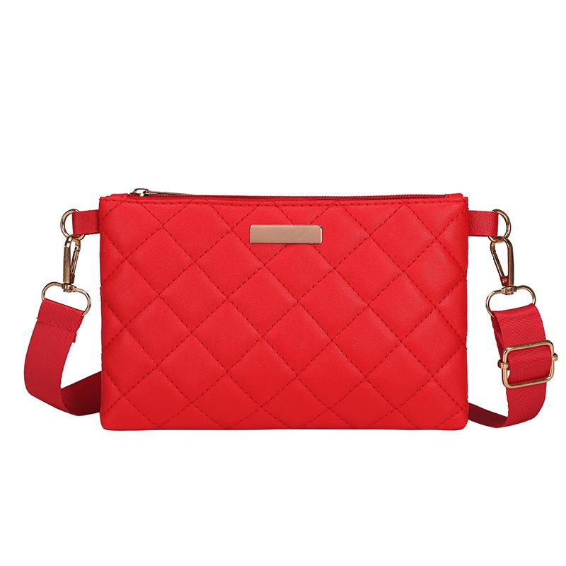 Geantă Mini Crossbody Casual pentru Femei - Design Versatil cu Grilaj Diamant Brodat pentru Telefon