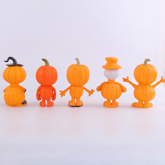 Statuetta Uomo Zucca Decorazione Zucca di Halloween Resina Scultura Zucca Spettrale per Decorazione da Tavolo da Interno Esterno Mensola