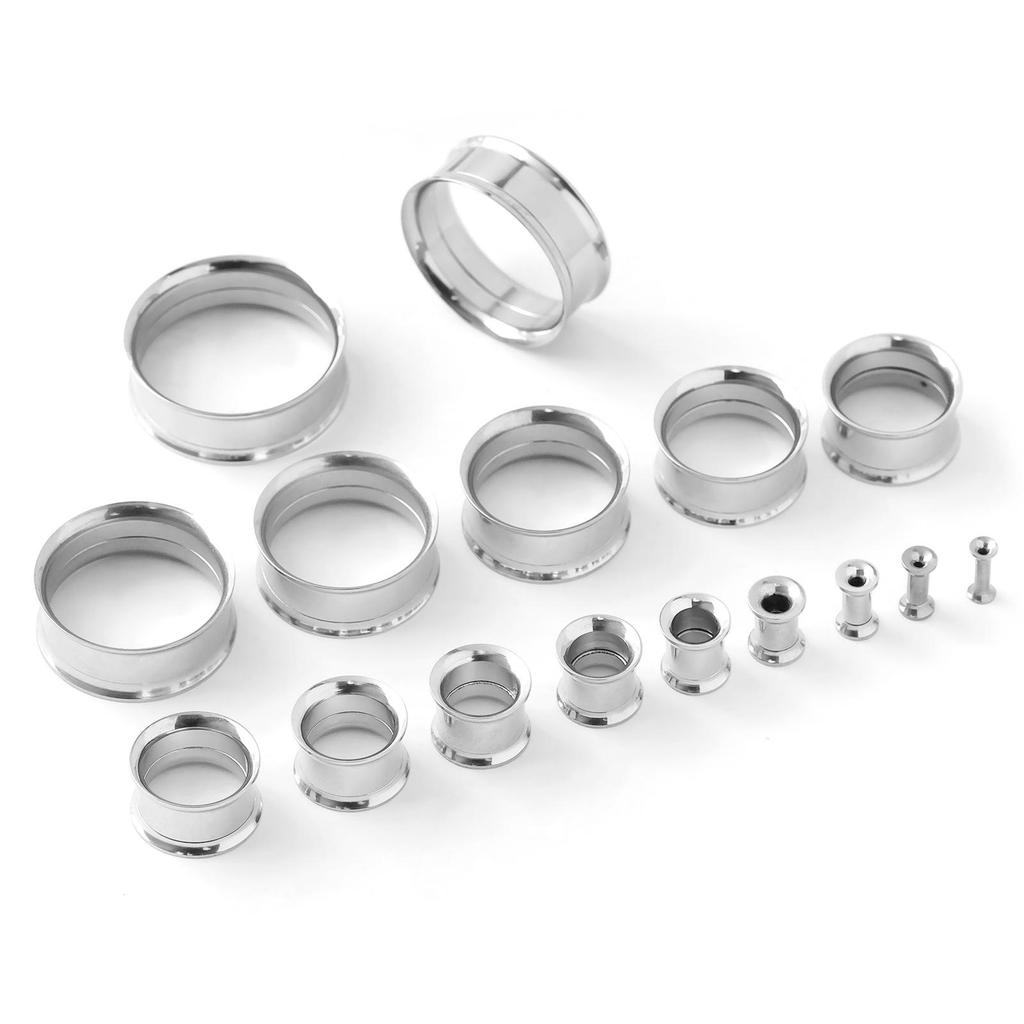 Stainless Steel Double Horn Ear Expander - European & American Fashion Piercing Accessory