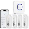 MAXCIO Wi-Fi Water Leak Detector 4 Pack, Smart Water Sensor with 110dB Adjustable Alarm, APP, SMS, Phone Notifications, 1640ft Transmission Range,