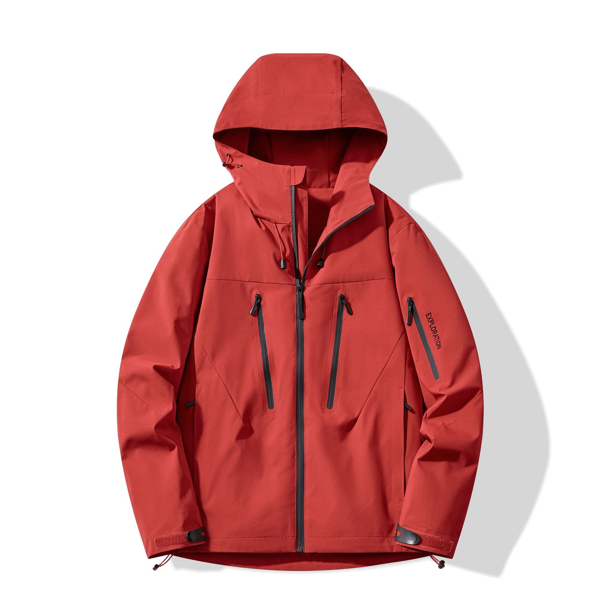 

Мужская легкая куртка Cozy Up Outdoor с водонепроницаемыми свойствами и карманами на молнии, куртка-дождевик Block Wind 4XL красный