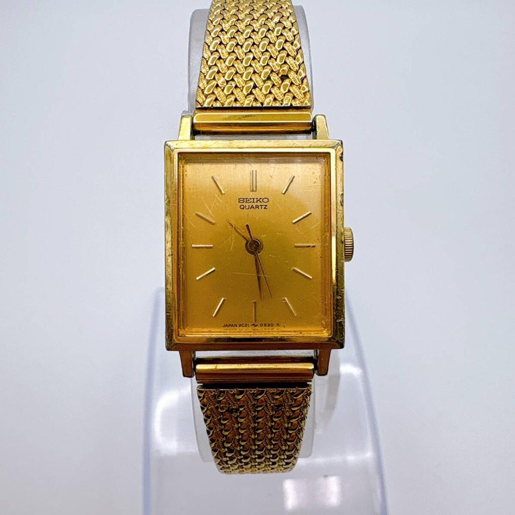 SEIKO Square Gold Watch [Working Condition] 2C21-5190