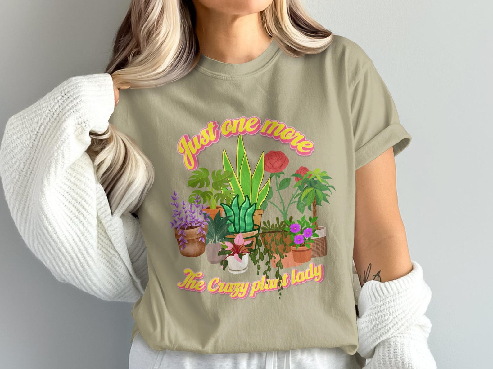 Crazy Plant Lady T-Shirt: Botanical Garden Graphic Tee, Plant Mom Gift L