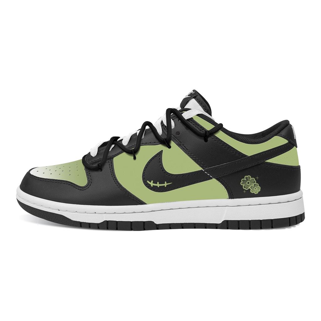 Nike Dunk Pine Branch Moon Slip Resistant Abrasion Resistant Low top Skateboard Shoes Unisex Black Green HF5441-100(Team529-)