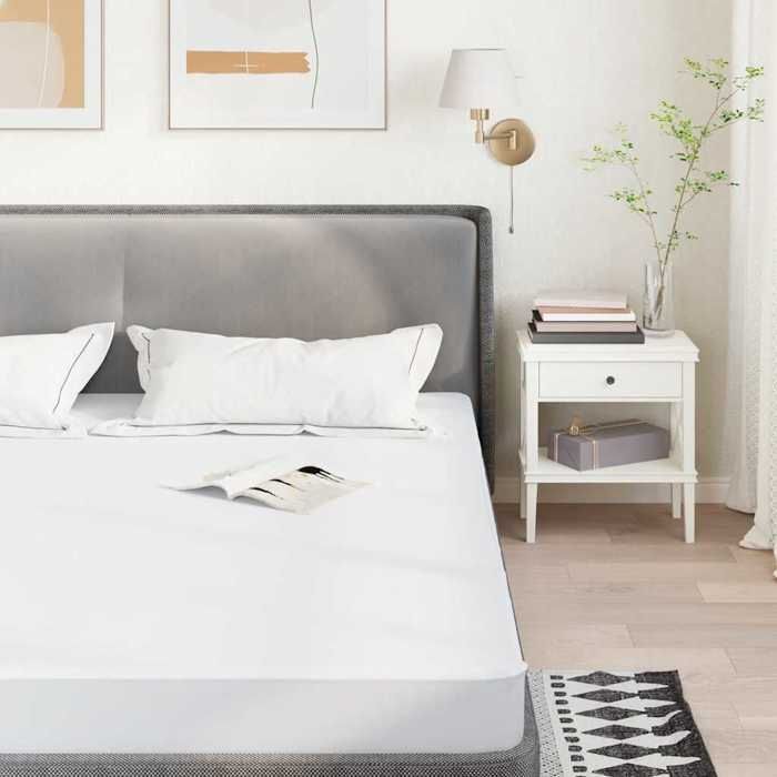 VidaXL Protège-matelas blanc 160x200 cm imperméable,drap de lit,literie,housse de drap-housse,drap-housse,housse de 4100155