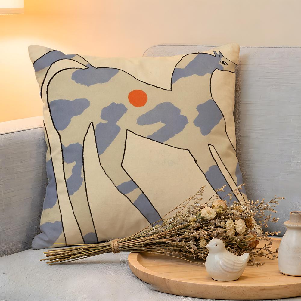 Cushion Cover Linen SkinFriendly Soft Decorative Case for Sofa Home Decor Vantage Abstract Anime Cute Pet Cat Dog Pillow Cover