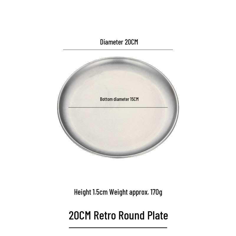 Gold Round 304 Stainless Steel Korean BBQ and Cake Tray