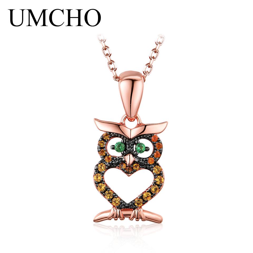 

UMCHO ожерелье с совой из стерлингового серебра 925 пробы, ожерелья для женщин, подарок на годовщину, ювелирные изделия