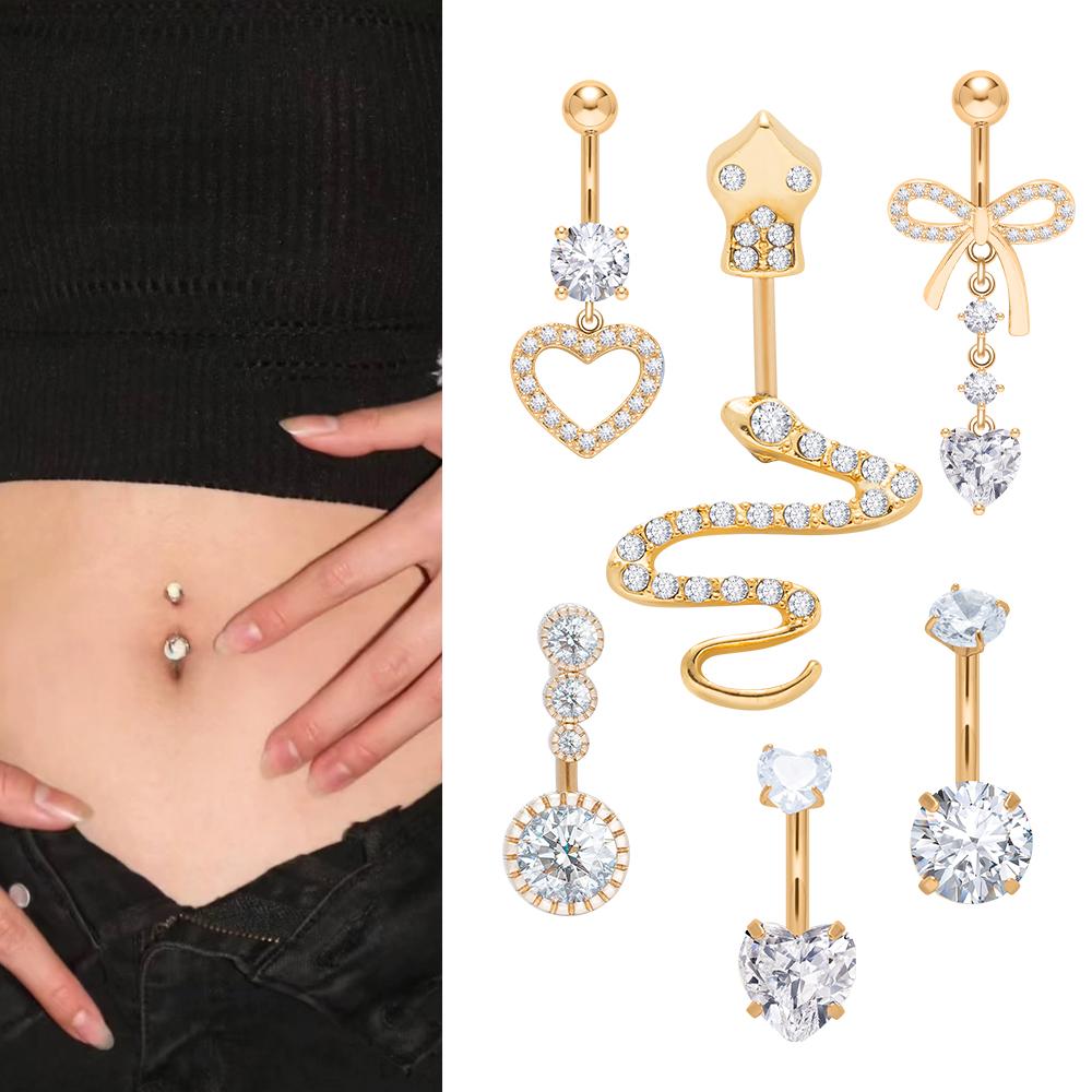 6pcs Stainless Steel Belly Button Ring 5mm Ball Navel Piercing Jewelry Hypoallergenic Safe for Sensitive Skin