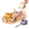 Simulation Silicone Afternoon Tea Set Little Bear Montessori Pretend Play Kitchen Set Interactive Early Educational Tea Set Play