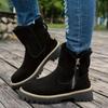 Women's Plus Size Non Slip Chunky Sole Mid Calf Martin Boots New Winter Faux Fur Lined Warmth-Enhanced Cotton Boots