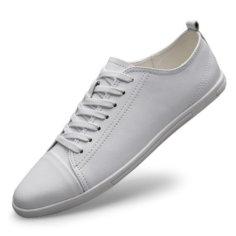 Fashion 2025 Hot Sale Genuine Leather Casual Shoes Men All-match Outdoor Walking Shoes Lightweight Skate Shoes Men Flats Mens Sneakers
