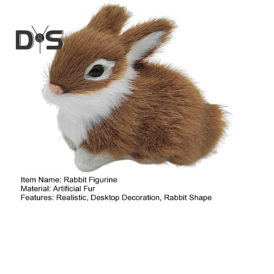 1/5 Pz. Statuetta Coniglio di Peluche Modello Coniglietto Simulazione Realistica Animale in Miniatura Pelliccia Artificiale Realistica Ornamento Decorazione da Tavolo Pasquale per Casa Ufficio