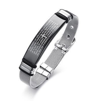 MoAndy Womens Mens Stainless Steel Snake Pattern Religious Black Silicone Silver Adjustable