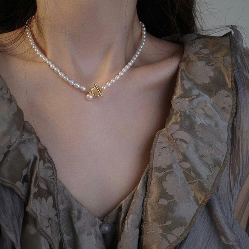 

Titanium Steel OT Clasp Freshwater Pearl Choker Necklace