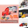 Ultimate Toy Truck Carrier Play Set With 4 Vibrant Mini Cars And Road Signs