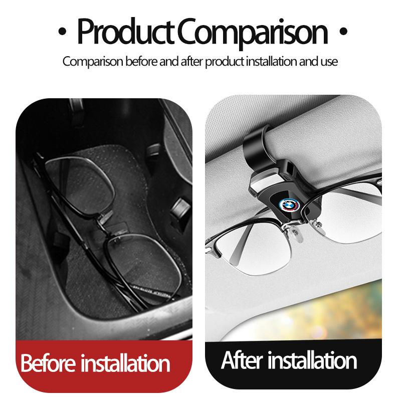 FA3-Car Sun Visor Sunglasses Holder Clips Portable Storage Rack For BMW M3 M5 E36 E39 E46 E60 E61 E64 E70 E71 E80 E85 E87 E90 E83
