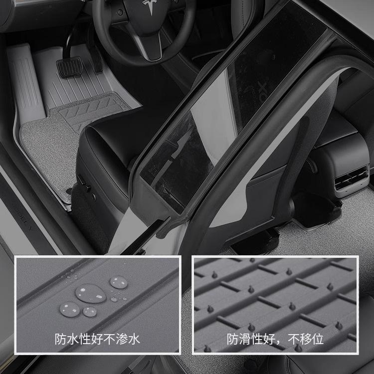 Tesla Model 3/Y Full Surround TPE Floor Mats (Left/Right Rudder)