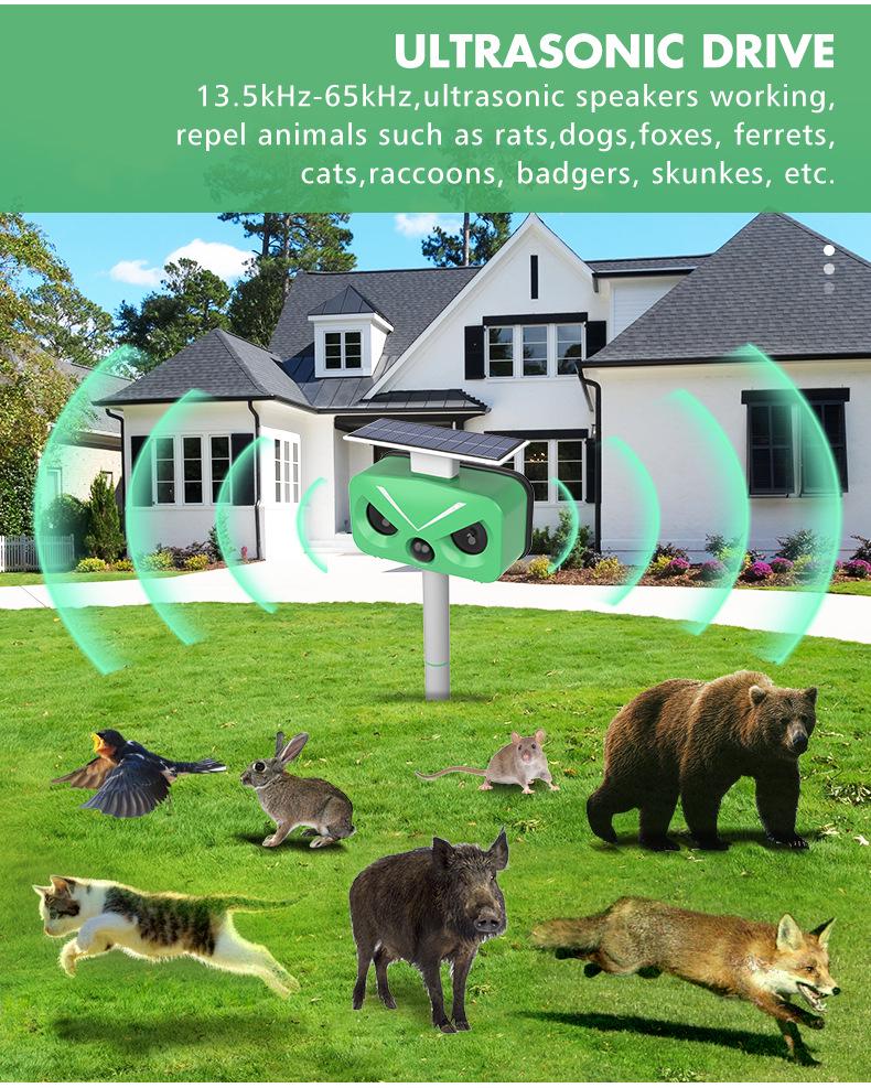 Solar-Powered Multifunctional Animal Repellent for Birds, Cats, and Rodents