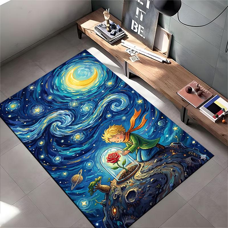 Little Prince Starry Night Carpet suitable as a non-slip mat for the living room or bedroom sofa