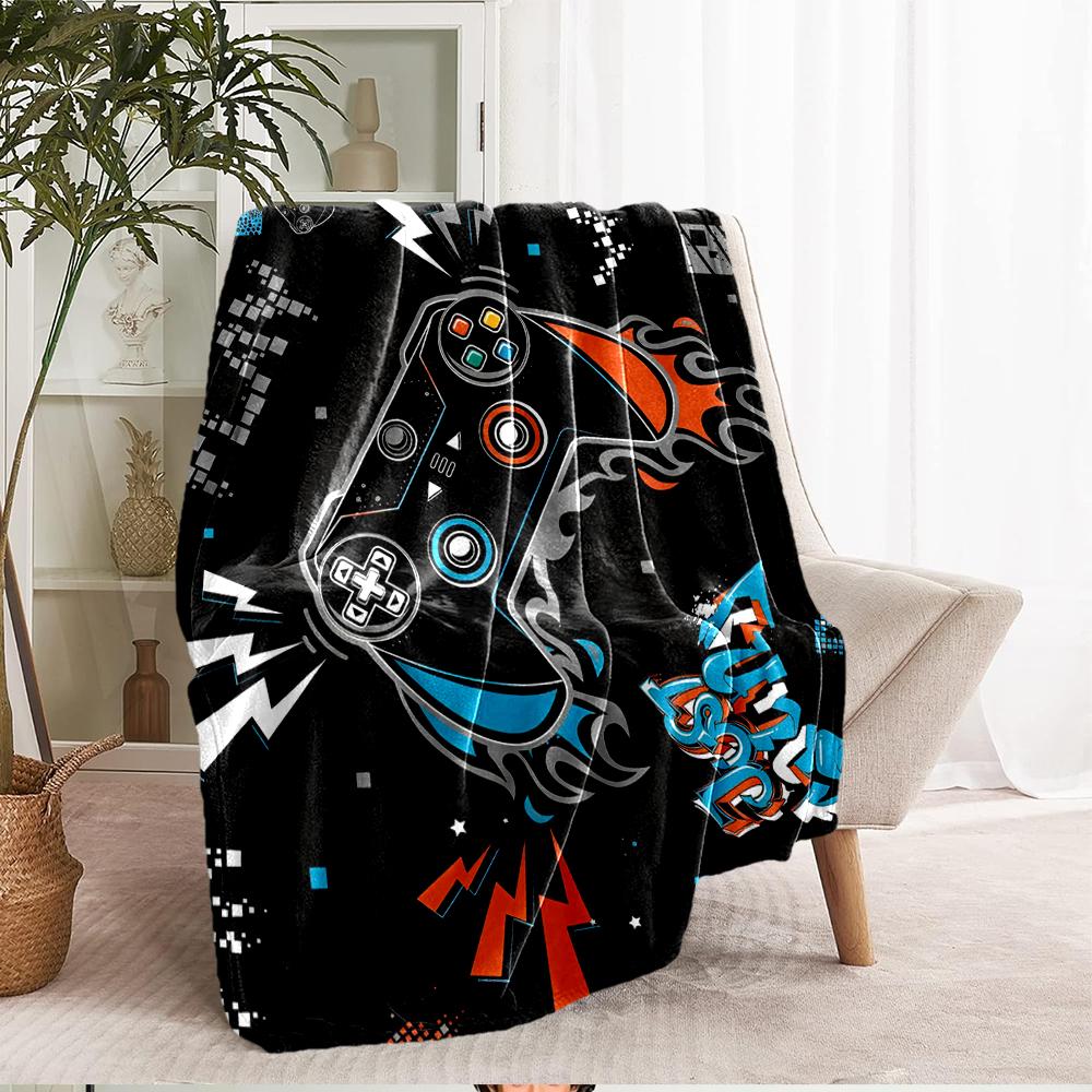 Game Controller Theme Printed Blanket - Perfect for Couch, Bed, Travel & Outdoor Use | Machine Washable, Cozy & Durable.