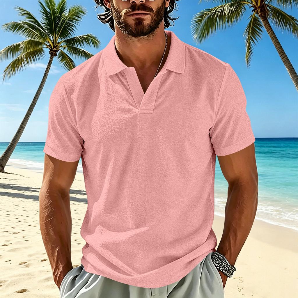 Men's Short Sleeve Polo Shirt Breathable Lightweight Casual Collared Top Suitable for Everyday Wear Summer Outdoor Activities