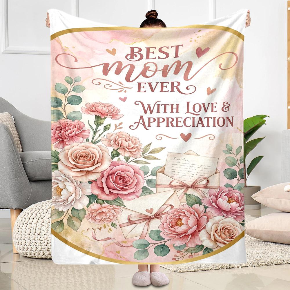 Mom's Heart And Love Blanket Suitable for Sofas,travel, Living Rooms Also a Good Gift for Friends and Family Suitable for All Seasons.
