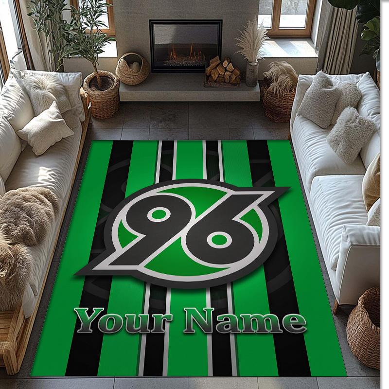 Hannover 96 Printed Crystal Velvet Rug Non‑Slip Crystal Velvet Carpet For Sofa Bedroom Indoor Home Decoration