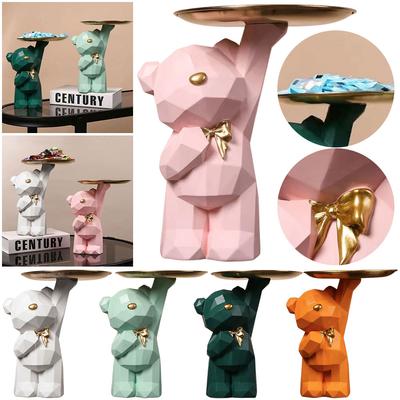 Affascinante Scultura di Orso Nordico Portachiavi Carino Vassoio Portaoggetti a Forma di Orso Elemento Decorativo per Ingresso e Soggiorno