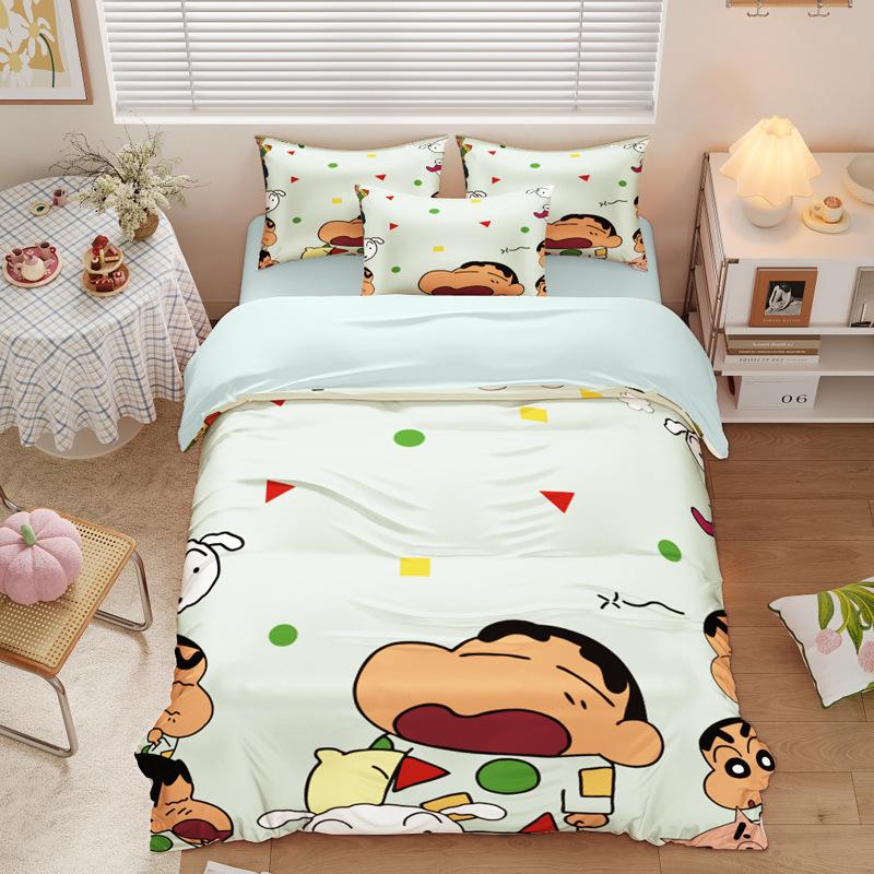 New Style C-Crayon Shin-chan Bedding Sets Shin-chan Duvet Cover Bed Set Quilt Cover Pillowcase Kids Adult Size