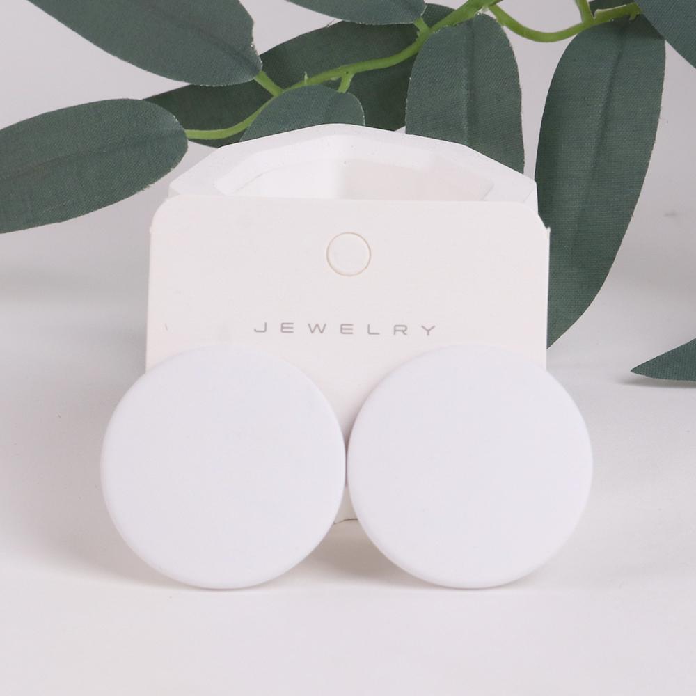 Trendy Korean Red White Black Pink Stud Earrings For Women Girl Geometric Big Square Round Acrylic Earrings Fashion Jewelry Gift