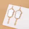 Exquisite Mirror Earrings Reflective Mirror Pendant Stud Earring for Women Girl