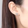 Cao Shi Snowflake Zircon Stud Earrings for Women - Festive Jewelry for Christmas & New Year