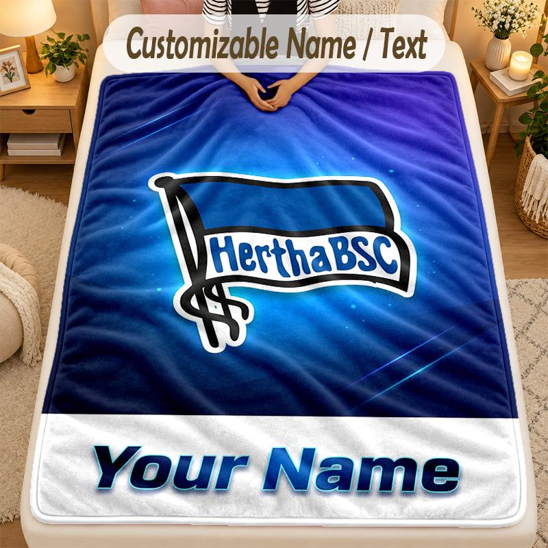 Flannel Blankethertha bsc Custom Name Text Personalized Soft Warm Throw Blanket Home Decor Gift