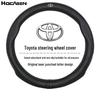 Genuine Leather Steering Wheel Cover for Toyota Corolla, Camry, Highlander, Prado, RAV4 - All Season Fit