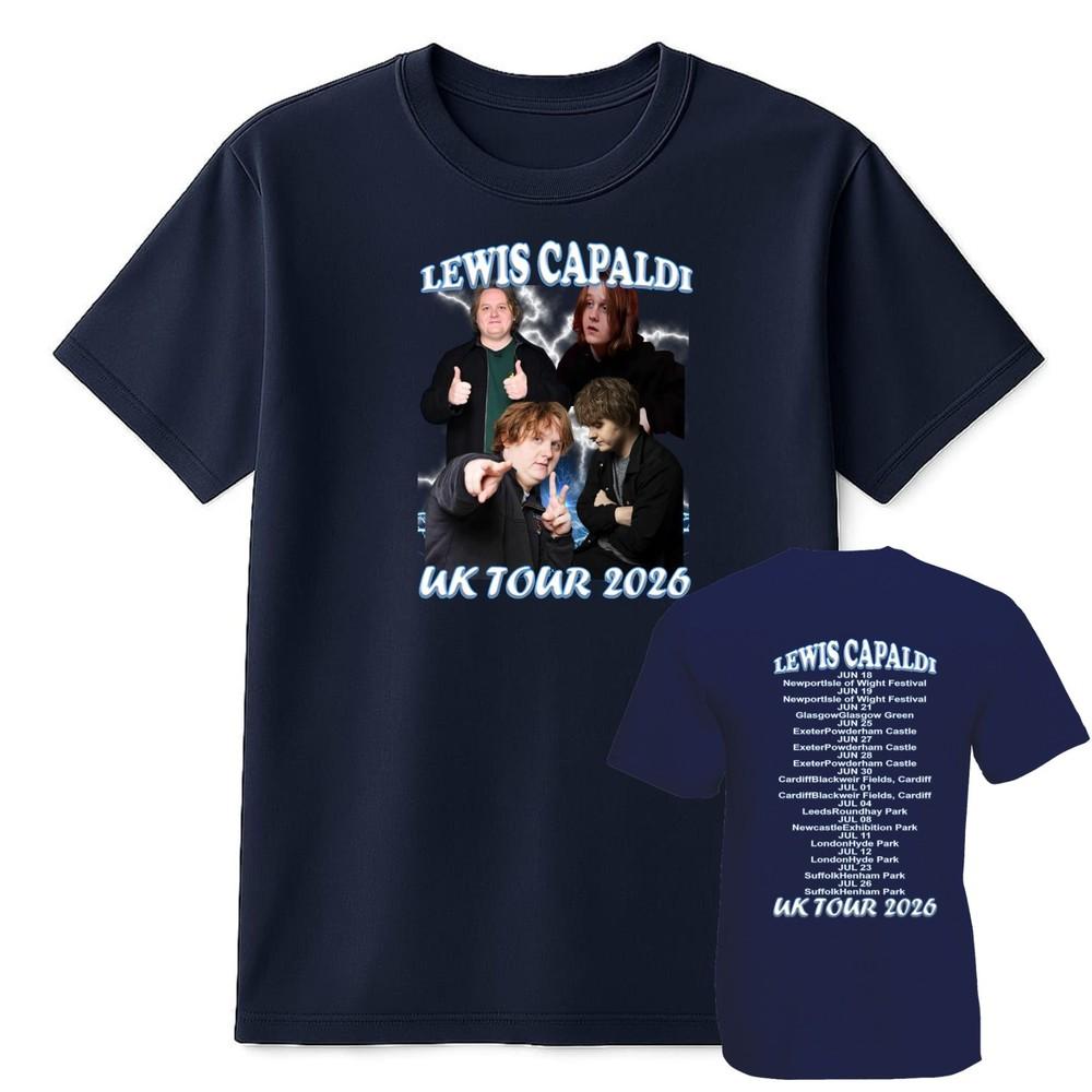 Lewis Capaldi UK Tour 2026 Bootleg TShirt Pop Singer Music Concert Dates Tee