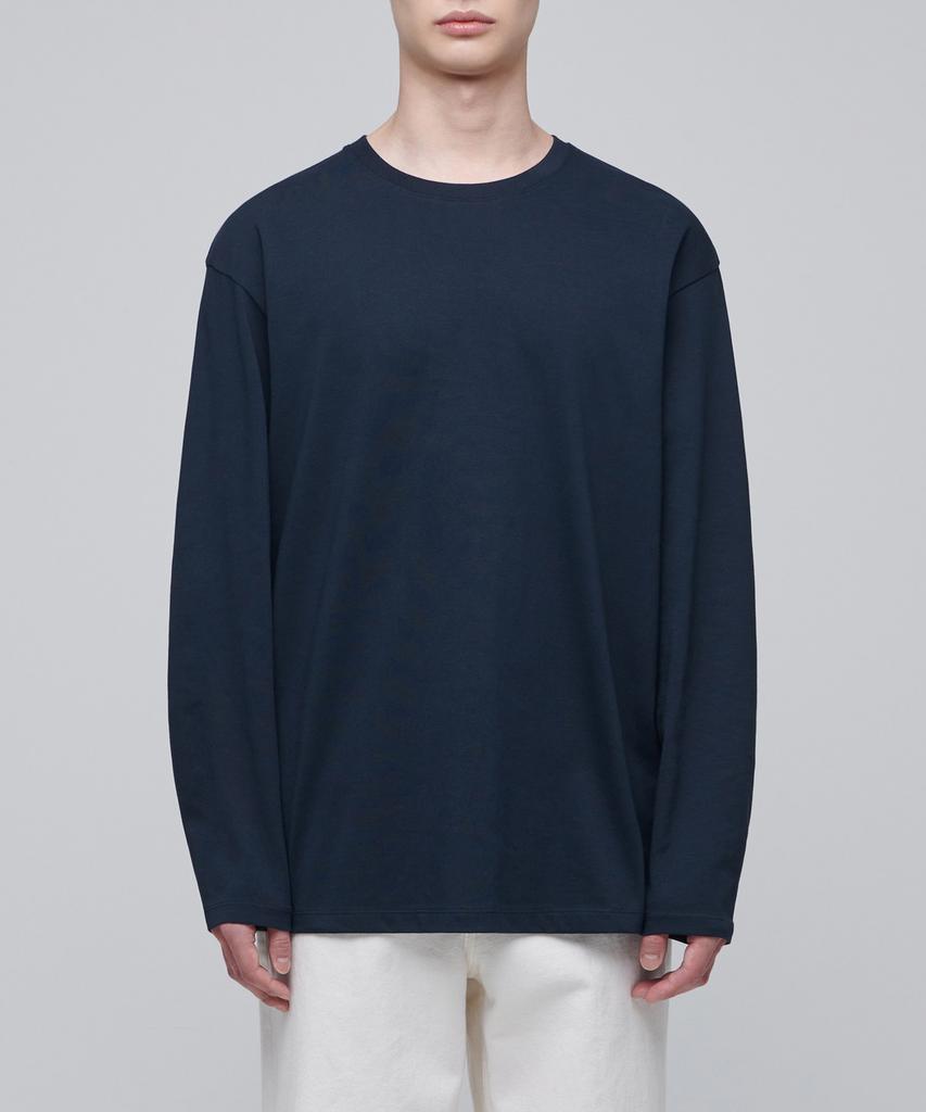 Musinsa Standard Supima Relaxed Crew Neck Long Sleeve T-Shirt [Navy]