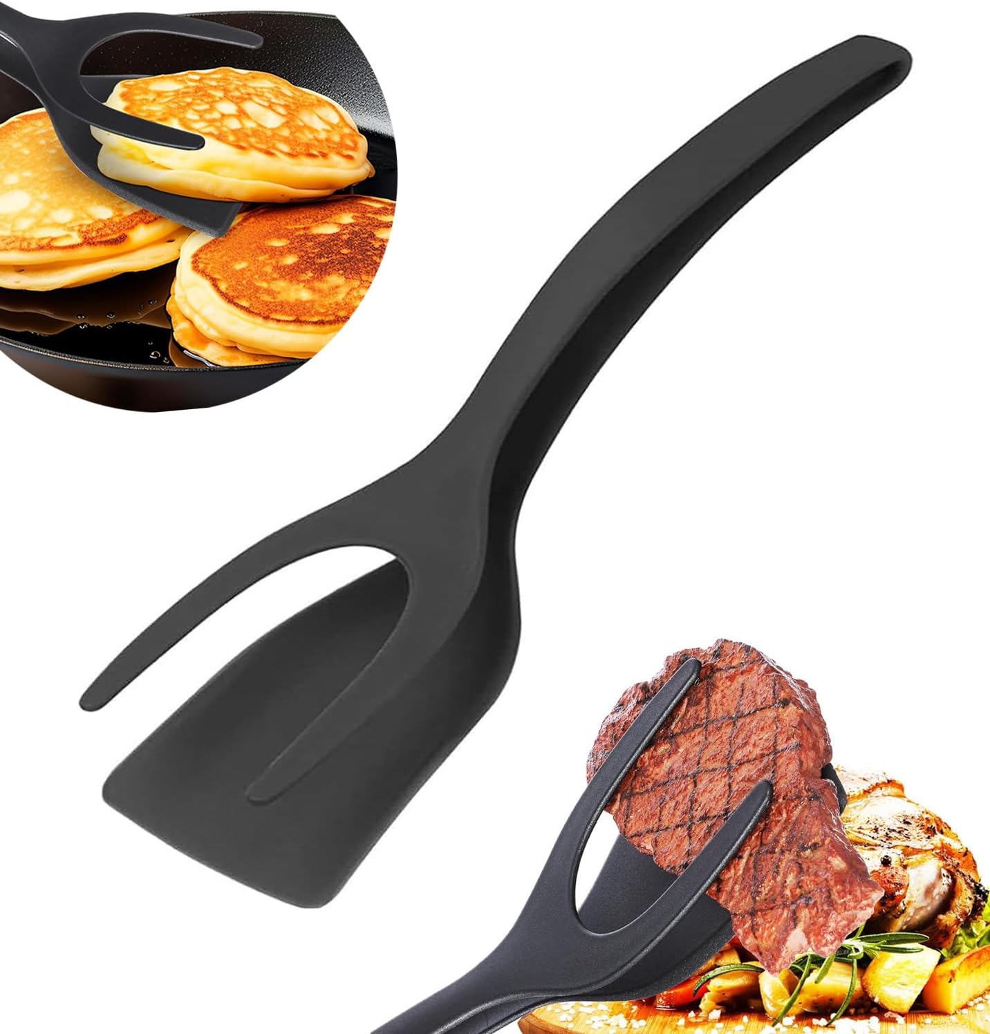 

Щипцы-лопатки 2 в 1 Grip and Flip для яиц, щипцы для рыбы, блинов, тостов, омлетов, лопатка для мяса, кухонные щипцы, лопатка для приготовления пищи, инструмент для выпечки 1