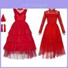 Elegant Lydia Beetlejuice Red Tulle Cosplay Dress For Halloween And Performances
