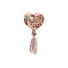 Pandora Hollow Heart with Feather Dream Catcher Charm Women's Rose Gold 789068C00
