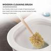 2 Pack Wood Toilet Brush, Beechwood Handle with Strong Jute Bristles, 360-Degree Cleaning Power, Bathroom Cleaning Tool