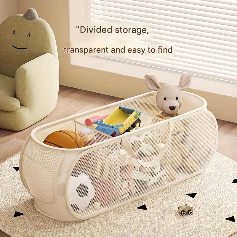 1pc Storage Basket-Transparent Fabric Organizer Easy to Find Items,Ideal for Living Room,Playroom or Bedroom Organization