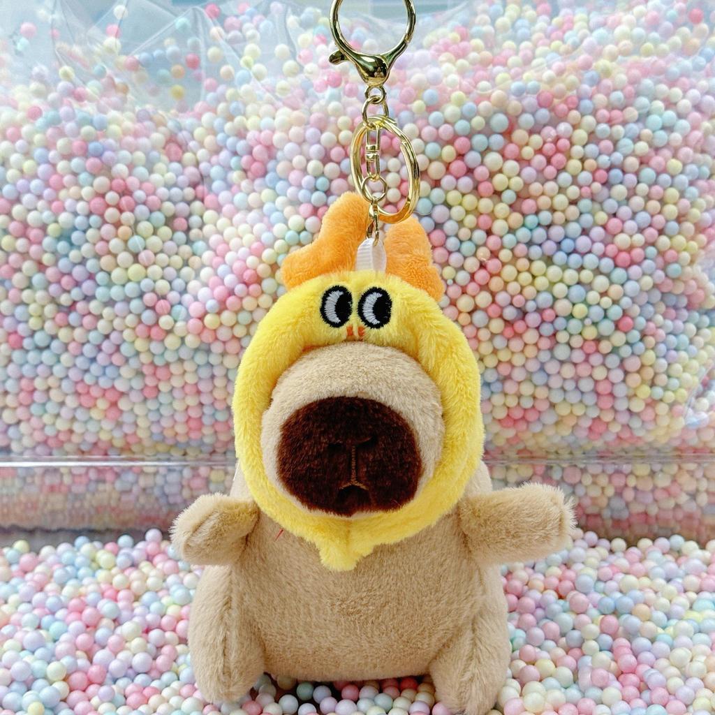 Little Red Book Capybara & Guinea Pig Plush Keychain Ornament