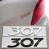 OQUP8 For Peugeot 308 307 301 Car Sticker Emblem Badge Logo Rear Trunk Hood Auto Decal Black Chrome Lettering Exterior Accessories