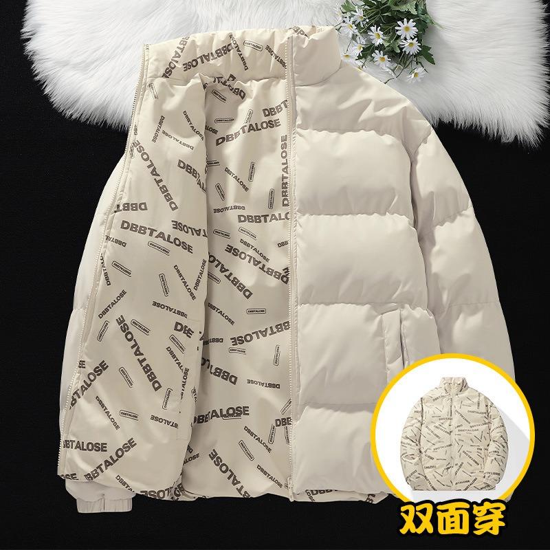 Winter double-sided cotton-padded men's winter new casual trendy brand loose large size casual couple men